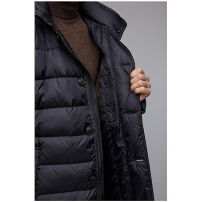 Мужское пуховое пальто черного цвета PLX PA90210, цвет чёрный
