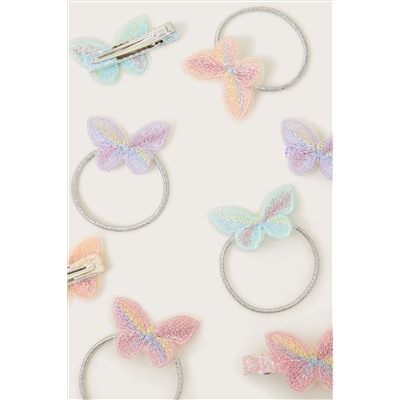 Monsoon Silver Embroidered Butterfly Hair Set