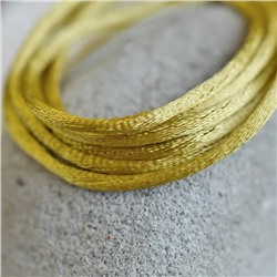 Шнур атласный для кумихимо, цвет темный золотой, 2 мм
