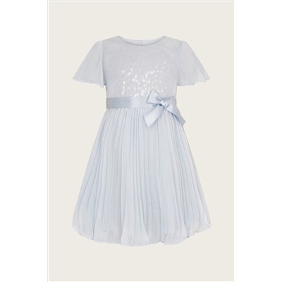 Monsoon Baby Blue Angel Pleat Sequin Dress