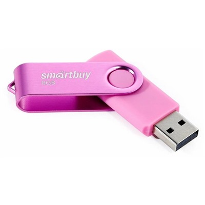 Флешка Smartbuy Twist, 8 Гб, USB 2.0, чт до 25 Мб/с, зап до 15 Мб/с, розовая