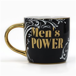 Кружка керамическая Men's power, 300 мл, цвет чёрный