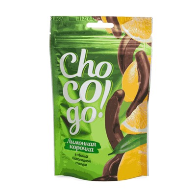 ChoCoGo 100 гр Лимонная корочка в темной шоколадной глазури 1/12