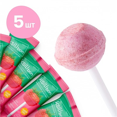 Леденец на палочке Ksilibon Lollipop Клубника, 5 шт.