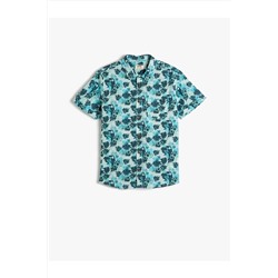 Рубашка с коротким рукавом из хлопка с цветочным узором 3SKB60044TW