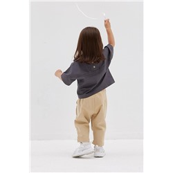 Детская льняная блузка с карманами дымчатого цвета TYCAFW36UN169904066527270
