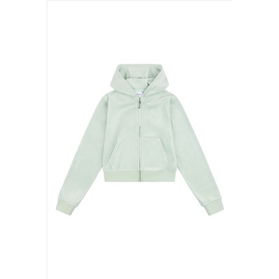 Juicy Couture Girls Pink Tonal Zip Through Hoodie