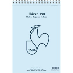 Hahnemuhle Альбом для эскизов на спирали, Лого "Петух", 190г/м2, A4, 50 л