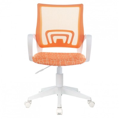 Кресло BRABIX Fly MG-396W с подлокотниками пластик белый сетка оранжевое 532402 (1)