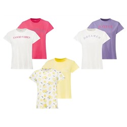 esmara® Damen T-Shirts, 2 Stück, aus reiner Baumwolle