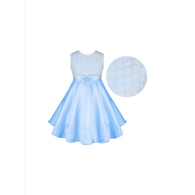 Голубое нарядное платье для девочки 76604-ДН16