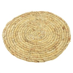 Салфетка под горячее (термосалфетка) плетеная "Сахара" д30см, листья кукурузного пачатка, ручная работа (Китай)