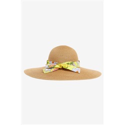 Nicole Miller Cream/Yellow Straw Sun Hat