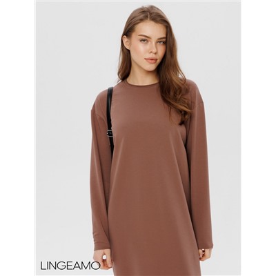 Женское платье макси из футера 2-х нитки Lingeamo какао ВП-10 (02)