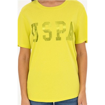 Женская базовая футболка с круглым вырезом фисташкового цвета Неожиданная скидка в корзине