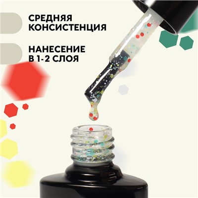 Гель лак для ногтей, «MILK GLITTER», 3-х фазный, 8мл, LED/UV, цвет (06)