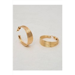 Золотые плетеные стильные серьги-кольца