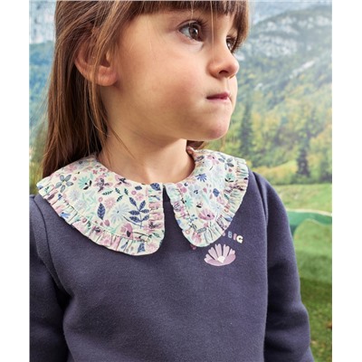 CHEMISE BÉBÉ FILLE EN COTON IMPRIMÉE FLEURI AVEC COL