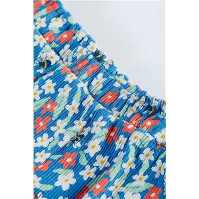 Frugi Blue Crinkle Jersey Floral Fun Print Culottes