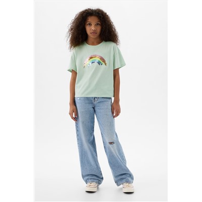 Gap Sequin Horse Graphic Short Sleeve Crew Neck T-Shirt (4-13yrs)