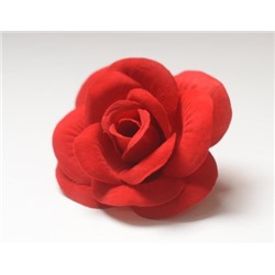 Искусственные цветы, Голова розы бархатная круглая для ветки, венка красный