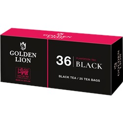 GOLDEN LION. 36 Black tea карт.упаковка, 25 пак.
