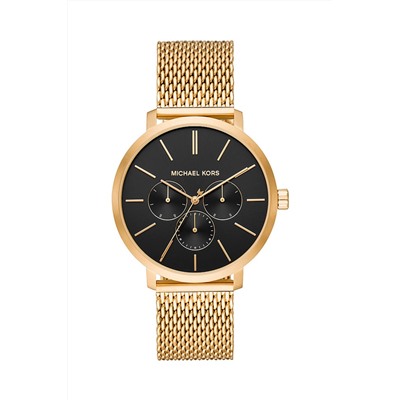 Reloj de cuarzo de acero Cronógrafo - Dorado y negro