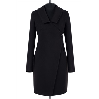 02-1613 Пальто женское утепленное Пальтовая ткань черный
