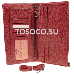 15 9910 red  кошелек GENUINE LEATHER натуральная кожа 9x19x2