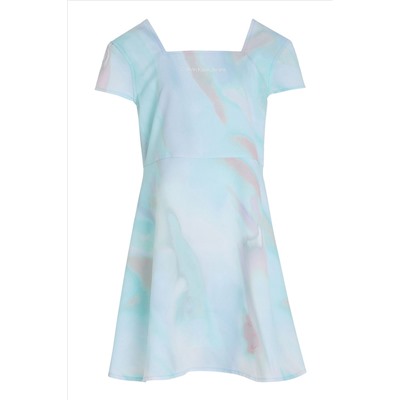 Calvin Klein Blue Tye Dye Square Neck Dress