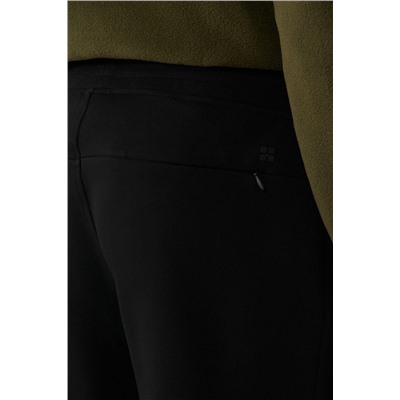 Черные спортивные штаны, гибкая мягкая текстурированная ткань, эластичная ткань унисекс, стандартная посадка