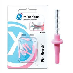 Miradent Pic-Brush refills Pink, 6 шт - ершики для очистки межзубных промежутков, розовые