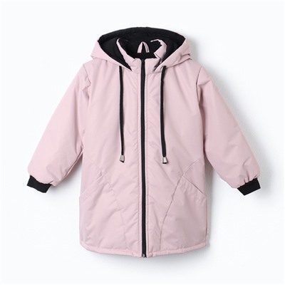 Куртка демисезонная детская, цвет пыльно-розовая, рост 110-116 см