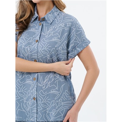 Женская блузка рубашка без рукавов Б144СЕ / Серый