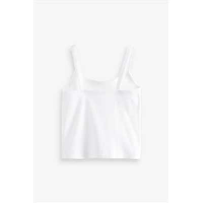 White Cropped Cami Vest 3 Pack (5-16yrs)