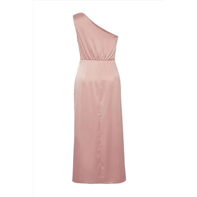 Розовое атласное тканое платье TBBSS24AH00113
