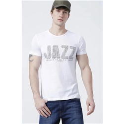 Мужская футболка Jazz с круглым вырезом, белая