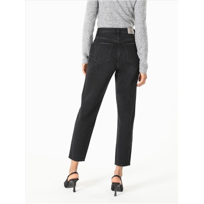 896 Maria Черные женские джинсовые брюки свободного покроя с высокой талией и прямыми штанинами