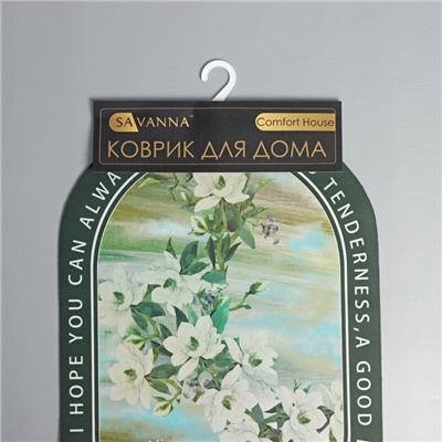 Набор ковриков SAVANNA «Ботаника», 2 шт, 40×120 см, 40×60 см, цвет зелёный
