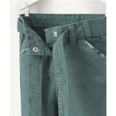 PANTALON CHINO BÉBÉ FILLE VERT AVEC CEINTURE