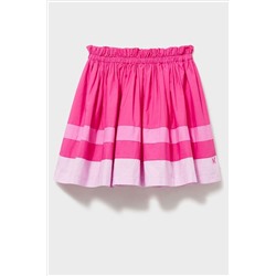 Crew Clothing Company Pink Colour Block Cotton Flared Skirt