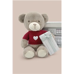 Valentine's Day Frankie Bear Soft Toy and Belgian Chocolates - Love Heart Red