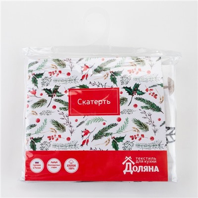 Скатерть "Доляна" X-Mas 146х180+/- 3см, 100%хл, рогожка 164 г/м2