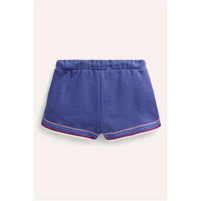 Boden Pom Trim Jersey Shorts