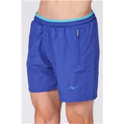 Мужские синие шорты для плавания и купальники стандартного размера с карманом на молнии и бирюзовым узором