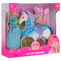 *DEFA Lucy Кукла "Принцесса с лошадкой" (в комплекте лошадь, заколки и расческа)