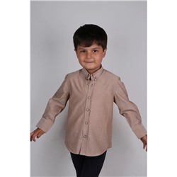 Коричневая детская рубашка с воротником на пуговицах Deniz DK2003055004013