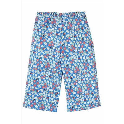 Frugi Blue Crinkle Jersey Floral Fun Print Culottes