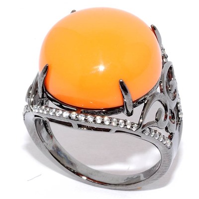 Серебряное кольцо с синтетикой и куб.цирконием