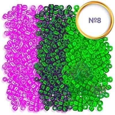 Бисер круглый средний 250 гр. № 8